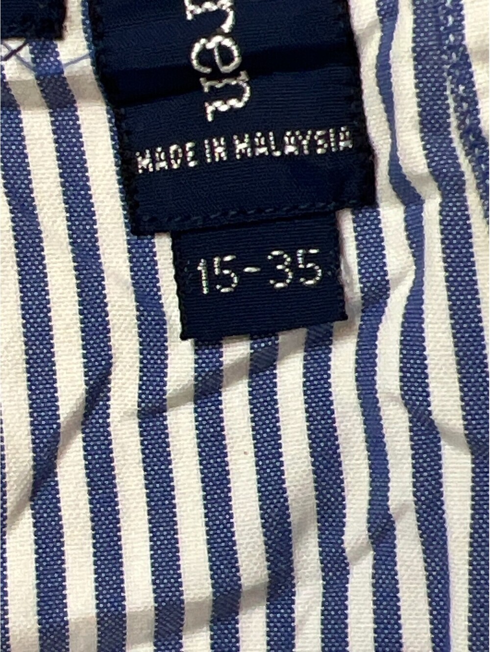 Ralph Lauren Men 15-35 Yarmouth Button Down Shirt Blue White Striped Cotton - Picture 6 of 11